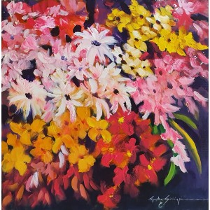 Ayesha Siddiqui, 24 x 24 Inch, Oil on Canvas, Floral Painting, AC-AYS-148